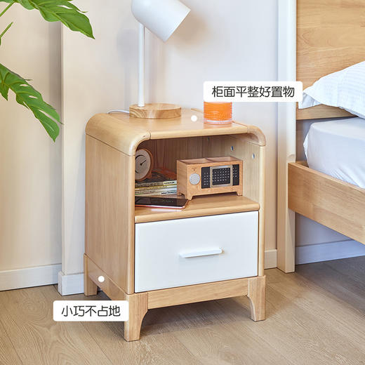 喜梦宝现代简约床头柜百搭边柜对白系列 商品图3