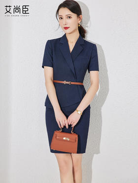 职业装西装套装裙女夏季薄款空姐制服气质工作服酒店前台OL工作装
