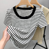 短袖t恤女新款女装，经典条纹棉体恤宽边圆领收腰撞色上衣SG-T3X0222 商品缩略图6