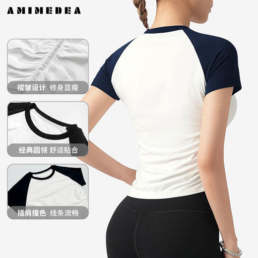 【超级团购】新款3D无缝织短袖透气紧身舒适运动瑜伽健身上衣女（云仓） RX 000 T1208 商品图2