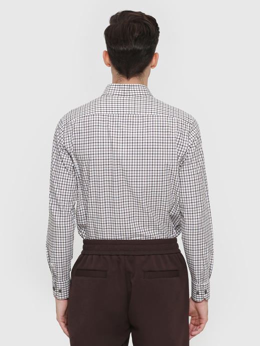 callisto咖啡莫代尔混纺棋盘格长衬 FRSTL059C 商品图2