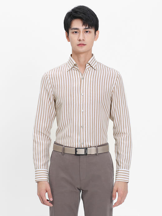 callisto卡其条纹全棉法式领衬衫  SRSTL048C 商品图0