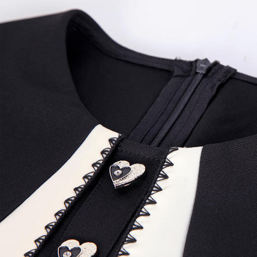 NF897斯尔丽瑟俪2023春夏新款法式优雅异形设计大领子减龄时尚连衣裙 商品图4