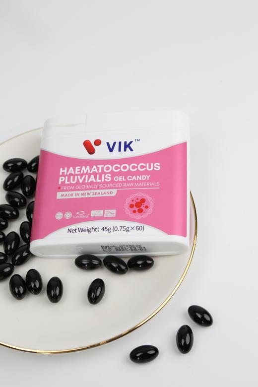 vik雨生红球藻凝胶糖果 富含磷脂虾青素  0.75g*60粒/瓶 商品图1