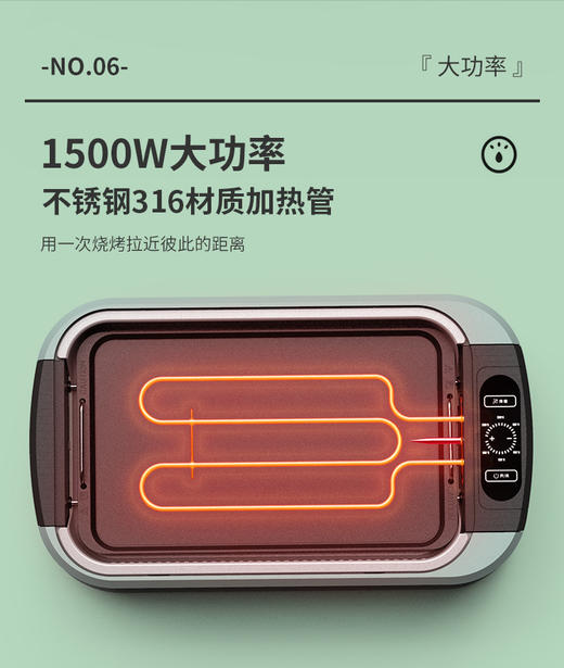 利仁无烟电烤盘电烤炉烧烤机家用不粘煎烤肉锅KL-D380 商品图3