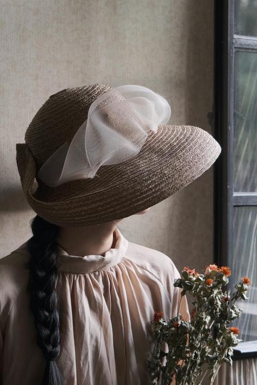 Kreuzzz 原色ELIZABETH不规则网纱圆顶草帽 商品图11