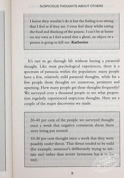 【中商原版】克服偏执与多疑的思想 第二版 英文原版 Overcoming Paranoid and Suspicious Thoughts Daniel Freeman 商品图7