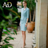 AD法式连衣裙女假两件高级设计感职业装工作服套装裙子美容院服装 商品缩略图3