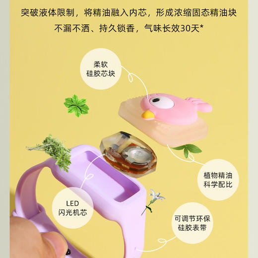 「9.9元包邮！6款可选」驱蚊手表卡通防蚊手环发光夏季植物精油防叮咬驱蚊手环寝具用品 商品图2