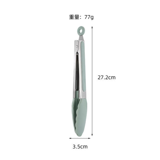 「七款配色！硅胶食物夹」不锈钢硅胶食品夹夹耐温9寸烤肉烧烤食物夹厨房用品 商品图3