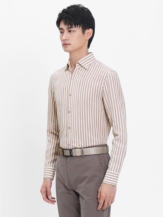 callisto卡其条纹全棉法式领衬衫  SRSTL048C 商品图1