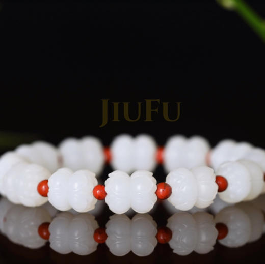 和田玉（羊脂白玉）手串--并蒂同心 40.43g 商品图1