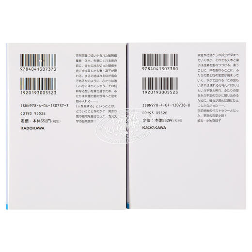 【中商原版】失乐园 上下2册套装 日文原版 日本文学 失楽園 日本情爱大师渡边淳一代表作 角川 直木奖吉川英治文学奖菊池宽奖受赏者 商品图1