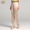 佐尔美夏季新款 气质桑蚕丝真丝香槟金长裤女E22KS15 商品缩略图3