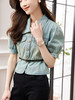 KQLE315597604 2023夏季新款女装休闲洋气泡泡袖单排扣牛仔修身上衣配腰带 商品缩略图2