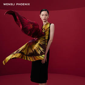 凤凰之家“印象”88厘米双面印花真丝大方巾