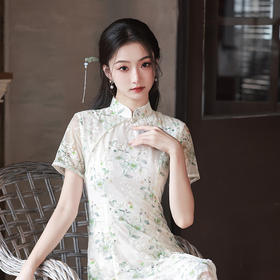 春夏新款，日常出游奥戴A字版大摆裙改良旗袍XL-23130