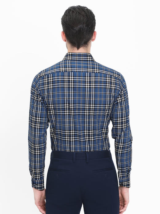 callisto蓝调苏格兰纹抗皱混纺法式领衬衫  SRSTL021C 商品图2