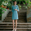 AD春夏浅色职业装连衣裙女播音艺考主持人正装套装气质女神范裙子 商品缩略图3