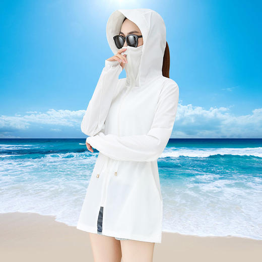 中长款胖MM宽松大码防晒服女轻薄款沙滩外套TR-TL206618 商品图1