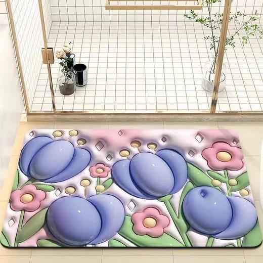 3D立体膨胀趣味地垫 硅藻泥吸水垫卫生间吸收厕所门口地毯防滑脚垫 商品图3