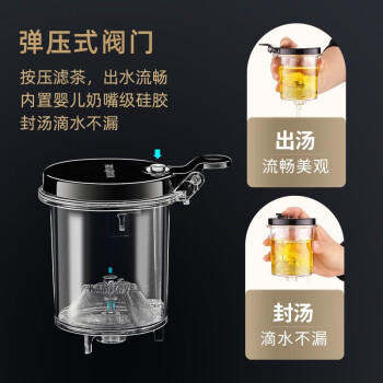 金灶（KAMJOVE）飘逸杯玻璃茶壶白茶壶办公家用茶道杯可过滤花茶壶茶具K-201 商品图0