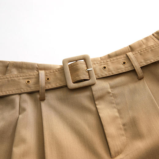 谜底2023夏季新款宽松休闲短裤时尚西裤五分裤配腰带女232MK0507 商品图3