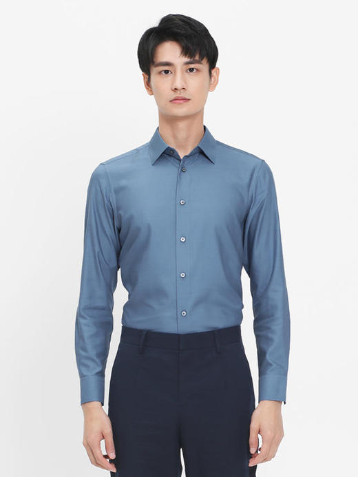 callisto深蓝丝混纺法式领衬衫  SRSTL181C 商品图0