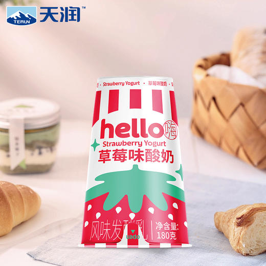天润 新疆草莓酸奶180g*4杯 商品图0