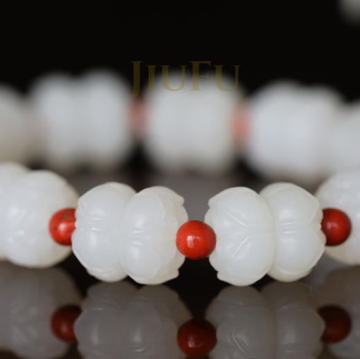 和田玉（羊脂白玉）手串--并蒂同心 40.43g 商品图2
