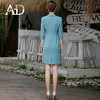 AD灰绿色职业连衣裙女春款时尚气质女神范西装裙高级感主持人正装 商品缩略图4