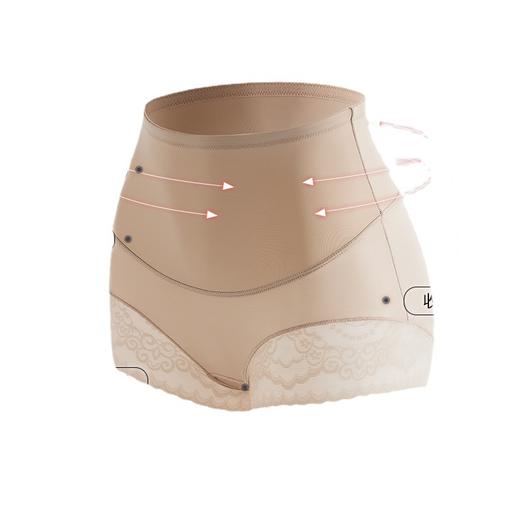 【穿出“蜜桃臀”第二件立减5元！】新款性感蕾丝高腰无痕收腹内裤女，纯棉抗jun蚕丝底裆，好穿不夹臀，提拉臀部，柔软触感干爽不闷热，收肚子束腰神器产后提臀大码塑形塑身裤不卷边 商品图4