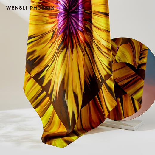 凤凰之家“印象”88厘米双面印花真丝大方巾 商品图1