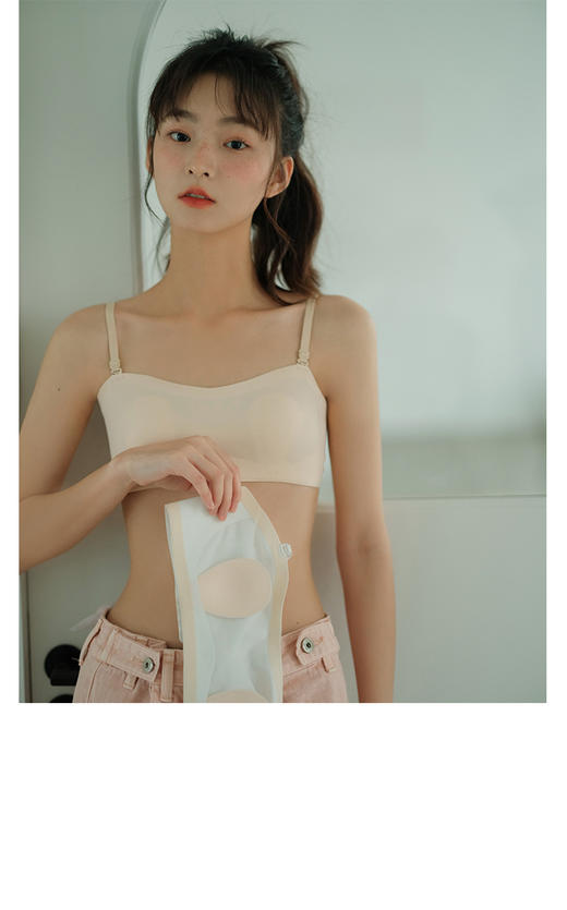 【无痕兔耳无肩带防滑两穿】Bra 薄款抹胸内衣女小胸聚拢文胸夏 商品图3