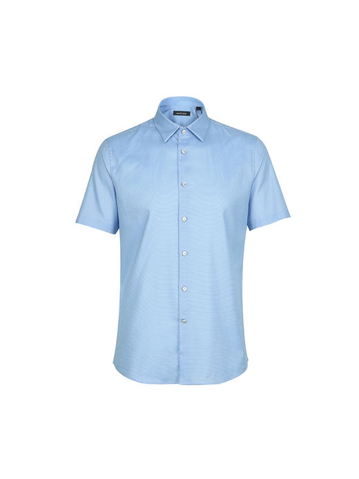 callisto蓝色丝绵混纺意式领衬衫 SRSTS048C 商品图3