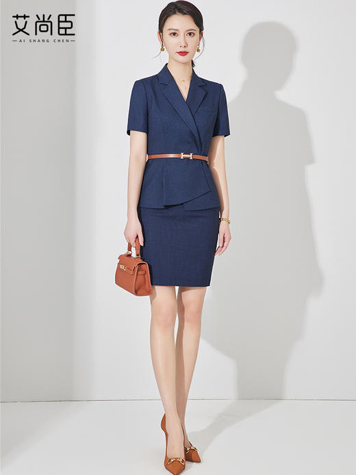 职业装西装套装裙女夏季薄款空姐制服气质工作服酒店前台OL工作装 商品图3