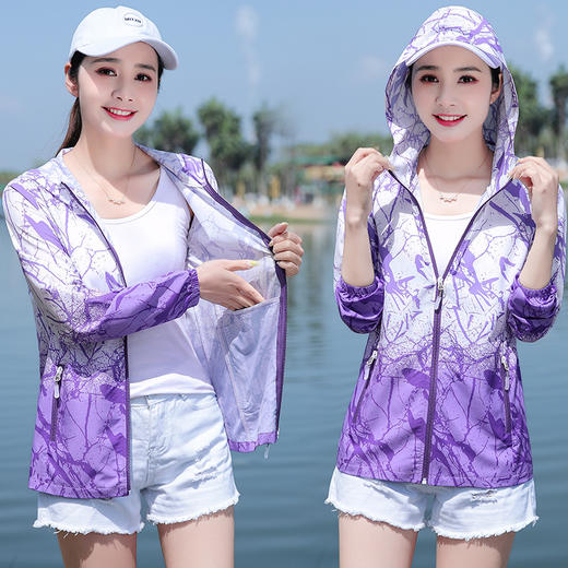 春夏衣女迷彩透气单层薄款速干外套，男户外登山皮肤运动风衣TR-XX5583 商品图3