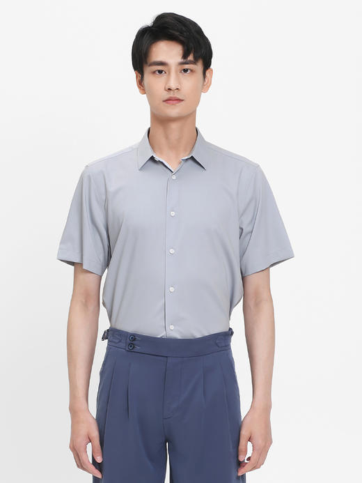 callisto灰色弹力混纺短袖衬衫  SRSTS001T 商品图0
