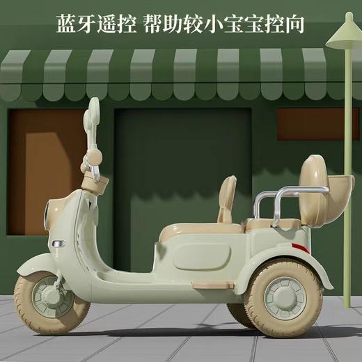哈喽贝比儿童电动摩托车三轮车宝宝小孩早教玩具电瓶车可坐二人充电脚踩式电动玩具车 商品图1