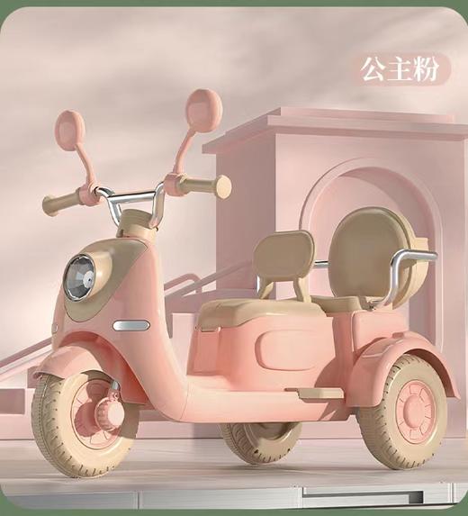 哈喽贝比儿童电动摩托车三轮车宝宝小孩早教玩具电瓶车可坐二人充电脚踩式电动玩具车 商品图4