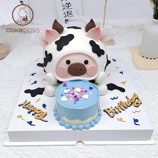 【私人订制】花脸猪猪生日蛋糕 商品图0