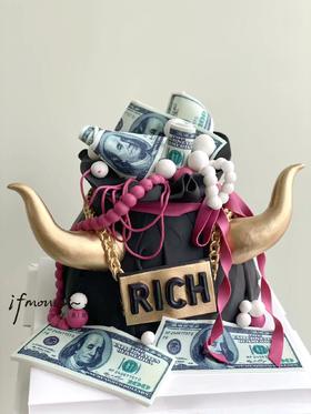 「翻糖定制」钱袋子 金牛座 暴富
