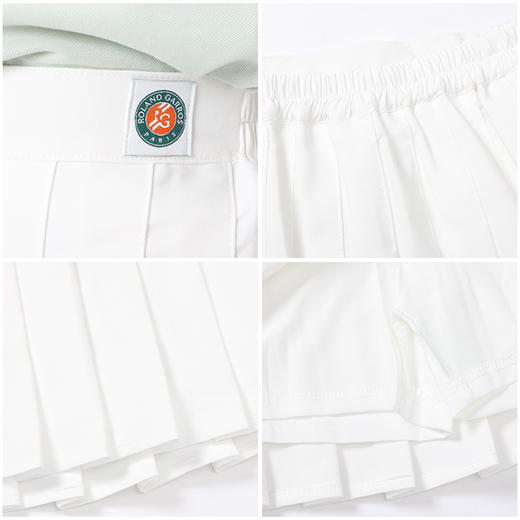 罗兰加洛斯法网新款女童半身裙网球裙儿童白色透气运动大童百褶裙 商品图6