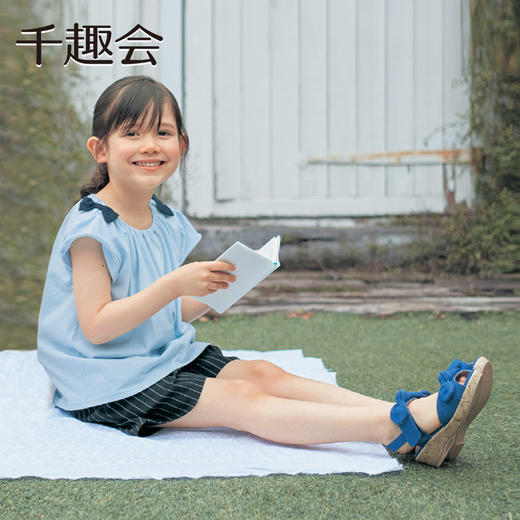 【短袖T恤】千趣会童装夏女童甜美荷叶边袖肩部蝴蝶结装饰轻薄汗布短袖T 商品图2