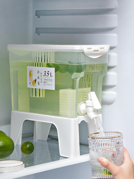 「3.5L大桶装！清凉一夏」冷水壶带龙头居家日用餐饮用具冰箱凉白开果汁水果饮料茶桶大容量凉水壶 商品图3