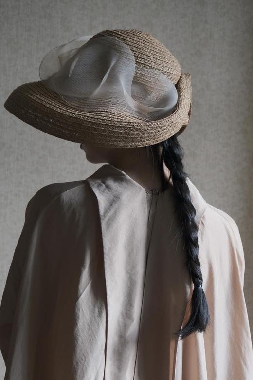 Kreuzzz 原色ELIZABETH不规则网纱圆顶草帽 商品图0