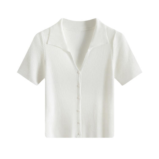 翻领针织开衫，春季新款小衫polo领气质慵懒时尚小众上衣SR-16446 商品图4