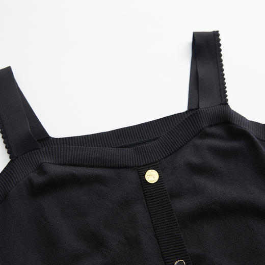 谜底2023夏新款针织衫背心女时尚百搭纯色吊带短款上衣232MZ0877 商品图3