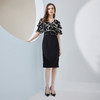 NF8B6斯尔丽瑟俪2023春夏新款女上下拼接式职业气质名媛风收腰连衣裙 商品缩略图3