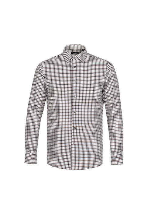 callisto咖啡莫代尔混纺棋盘格长衬 FRSTL059C 商品图3